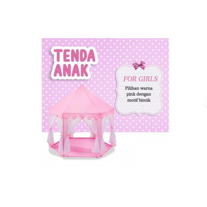 Tenda Bermain Anak Model Istana Mewah jaring nyamuk portable 140cm