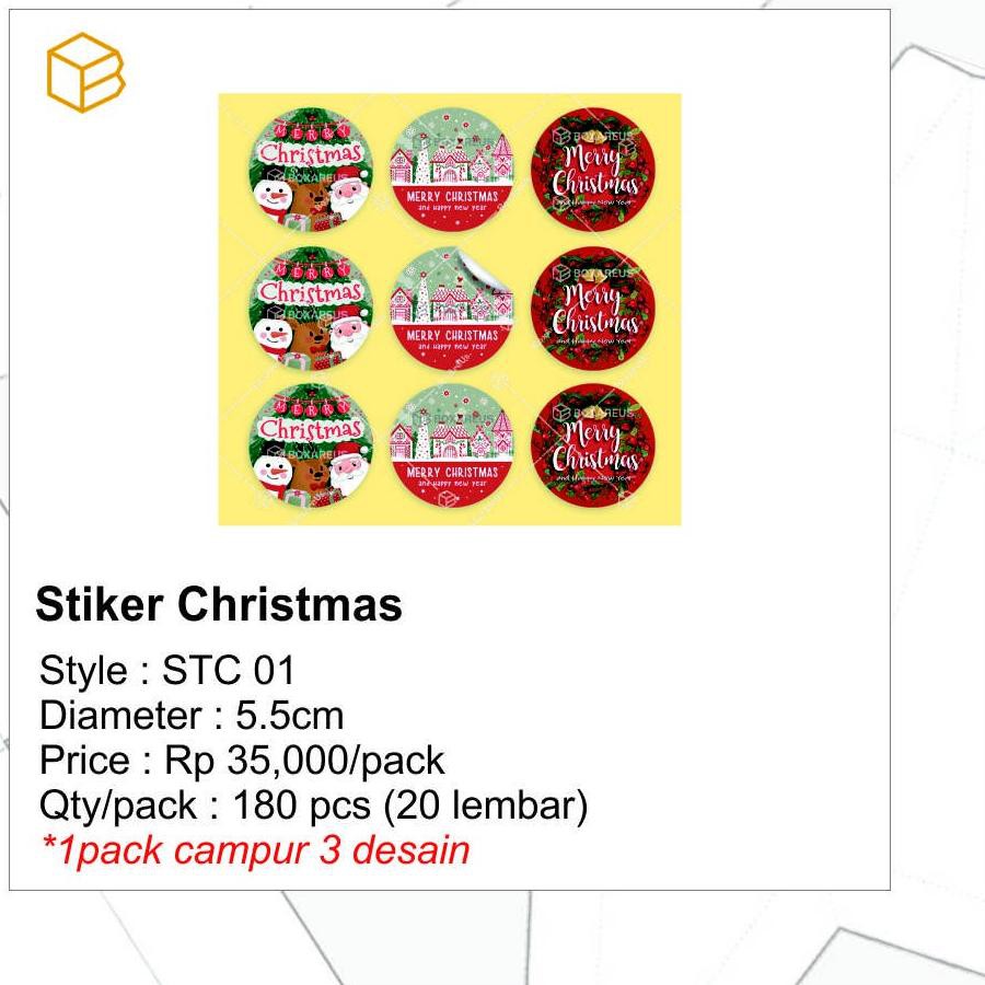 

NCU STC1 - Sticker Christmas. Stiker Natal. Souvenir. Hiasan. Kertas Tempel Karakter LARIS □