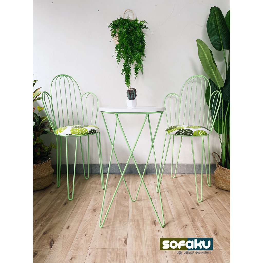 CACTUS Set Kursi Taman Outdoor - Kursi Outdoor Set Motif Daun