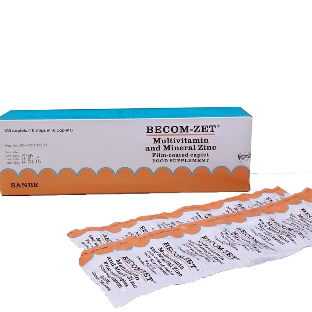 mg✶Sale BECOM ZET 1 STRIP 10 KAPLET SALUT FILM READY Multivitamin Mineral Zinc Vitamin C E B Komplek