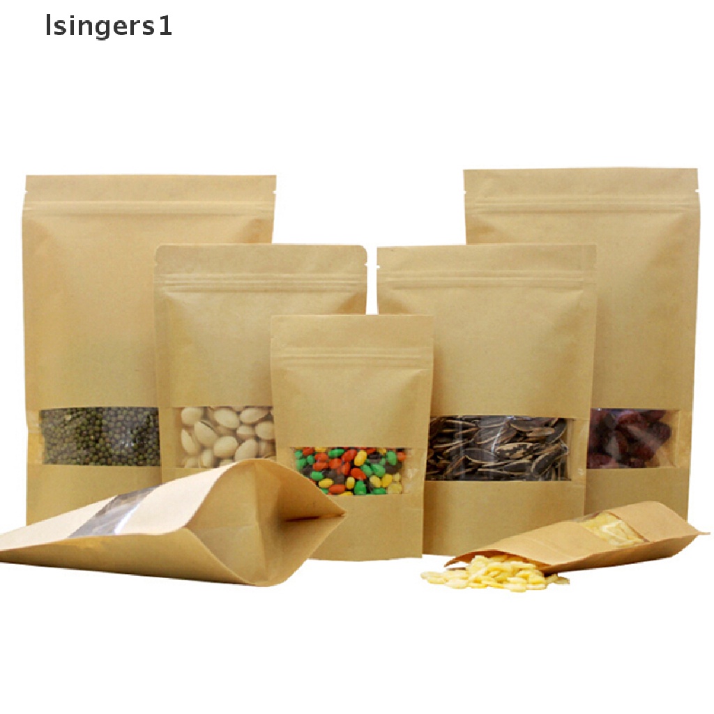 (lsingers1) 50pcs Kantong Plastik Ziplock Transparan Untuk Makanan