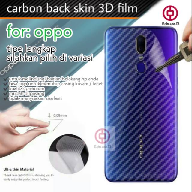 GARSKIN CARBON 3D OPPO A54/A11k/A53/RENO 4F/2F/A92/A52/A12/A31/A5/A9 2020/A3S/A1K/A5s/F11 pro/F9