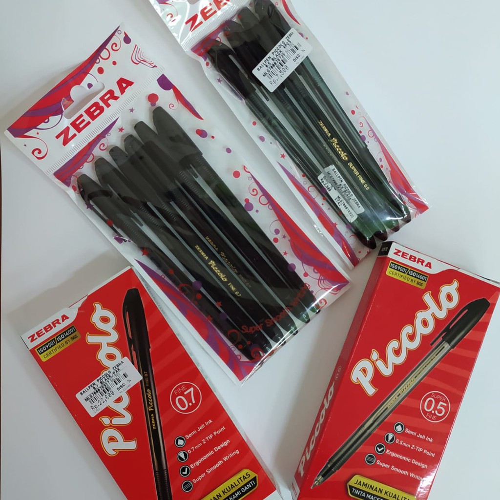 

ATK BALLPEN PICCOLO ZEBRA 0.5 & 0.7 BLACK 4PCS 6PCS 12PCS