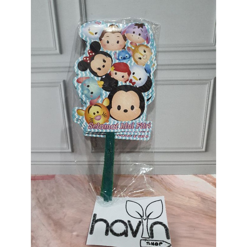 AMPLOP LEBARAN model KIPAS ukuran (8.5cm X 16.5cm)/ANGPAO IDUL FITRI KIPAS-Tsum Tsum