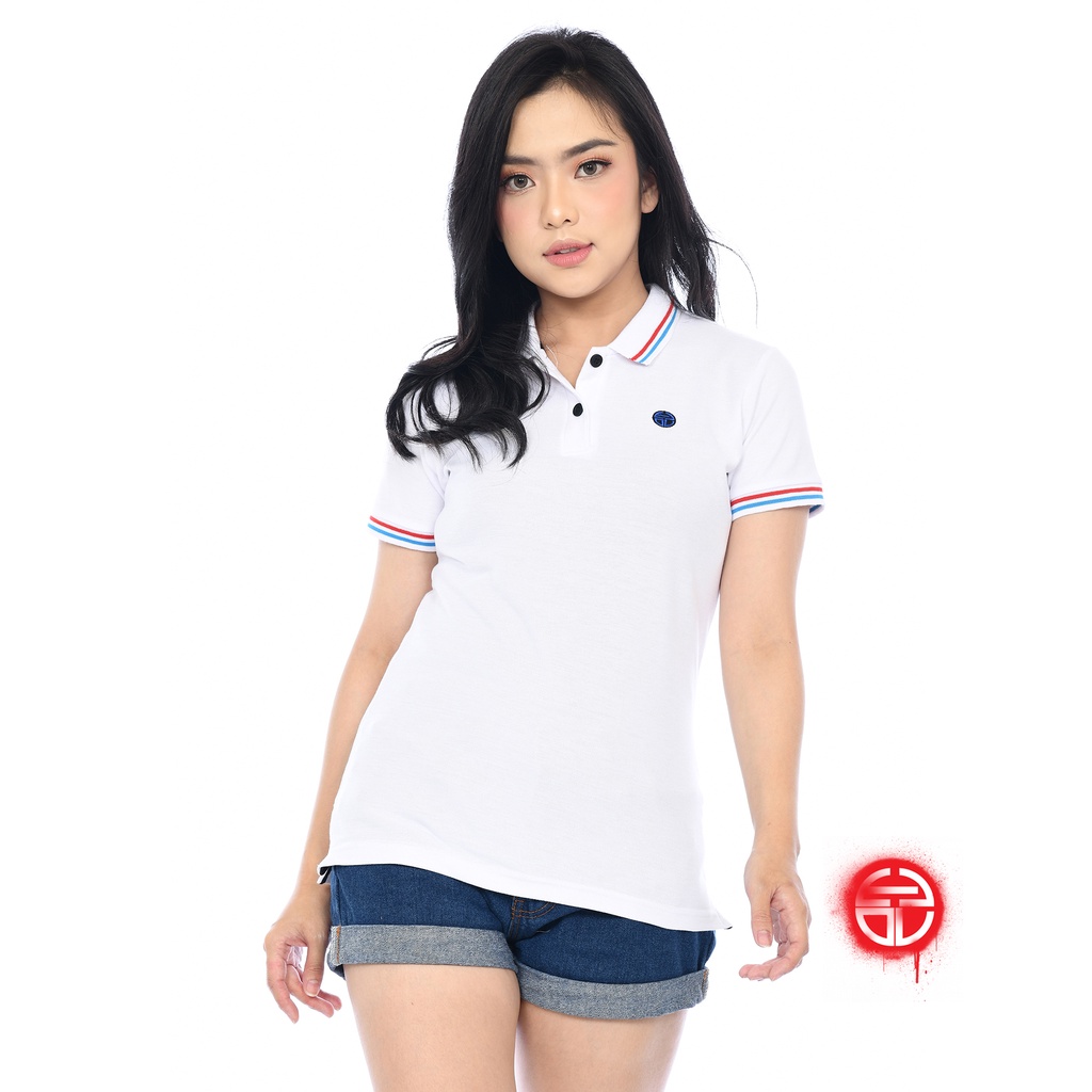 OVLE Kaos Polo Shirt Wanita | Kaos Cewek | White