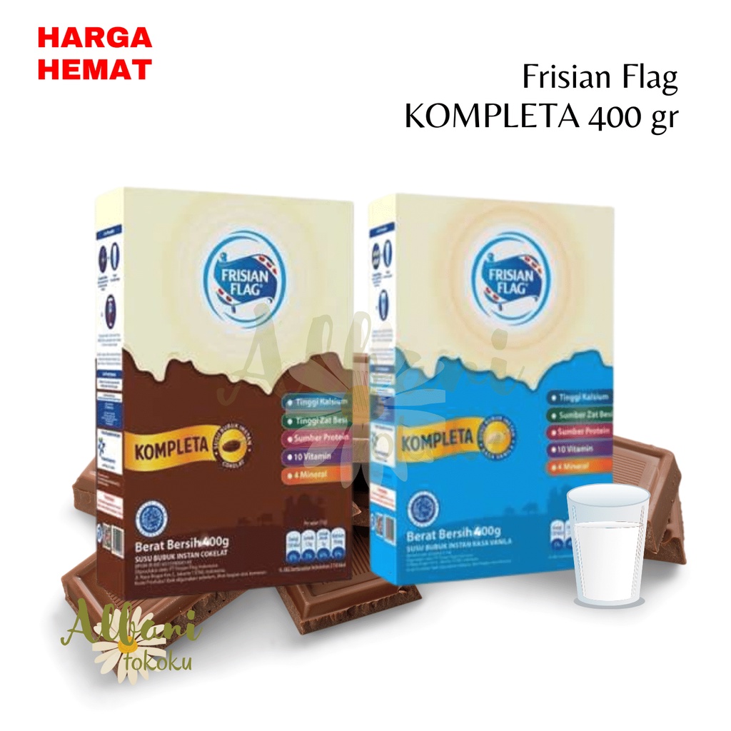 

❤️ Albani ❤️ Frisian Flag - Susu Bubuk Kompleta Kemasan Box 400 gr - Susu Bendera - Rasa Coklat dan Vanilla