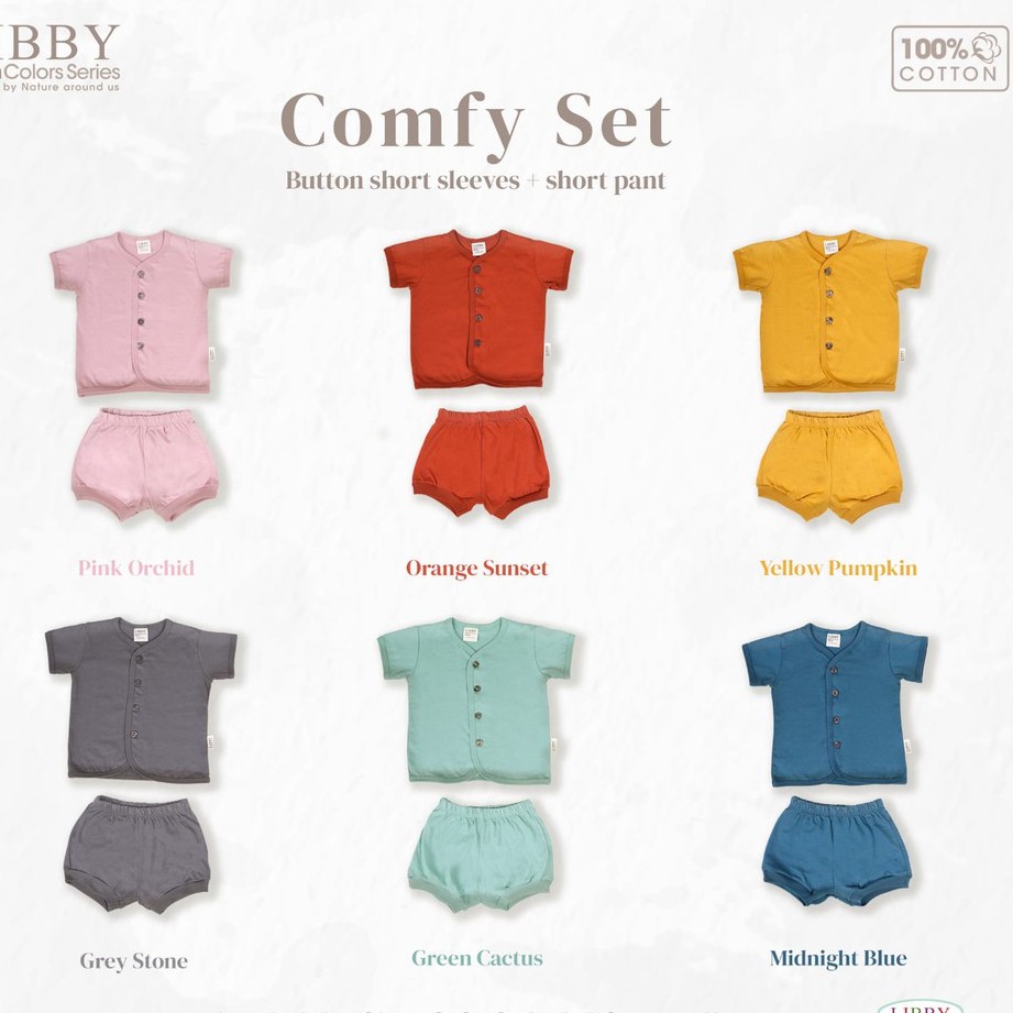 LIBBY MURAH SETELAN PENDEK CELANA PENDEK KANCING DEPAN COMFY SET / KOMBINATION / COMBINATION SERIES PIYAMA STLBDAK