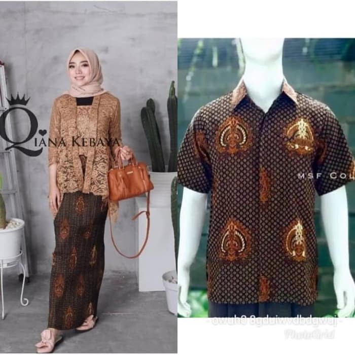 couple kebaya brukat qiana dan hem pendek trend