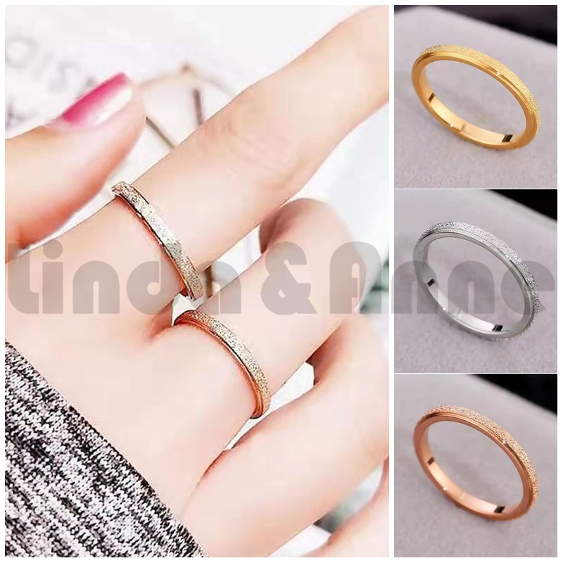 Cincin Titanium Wanita  - Cincin Pasangan Buram Anti Karat