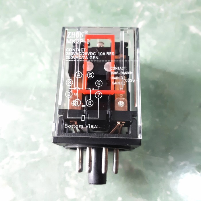 relay riley 24 VDC + socket ZHON MK2P-I koil tembaga setara OMRON - relay aja