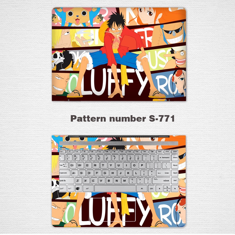 2pcs Stiker VINYL Motif one piece 12 13 14 15.6 Inch vostro 3560 N4110 m4110 Untuk Laptop