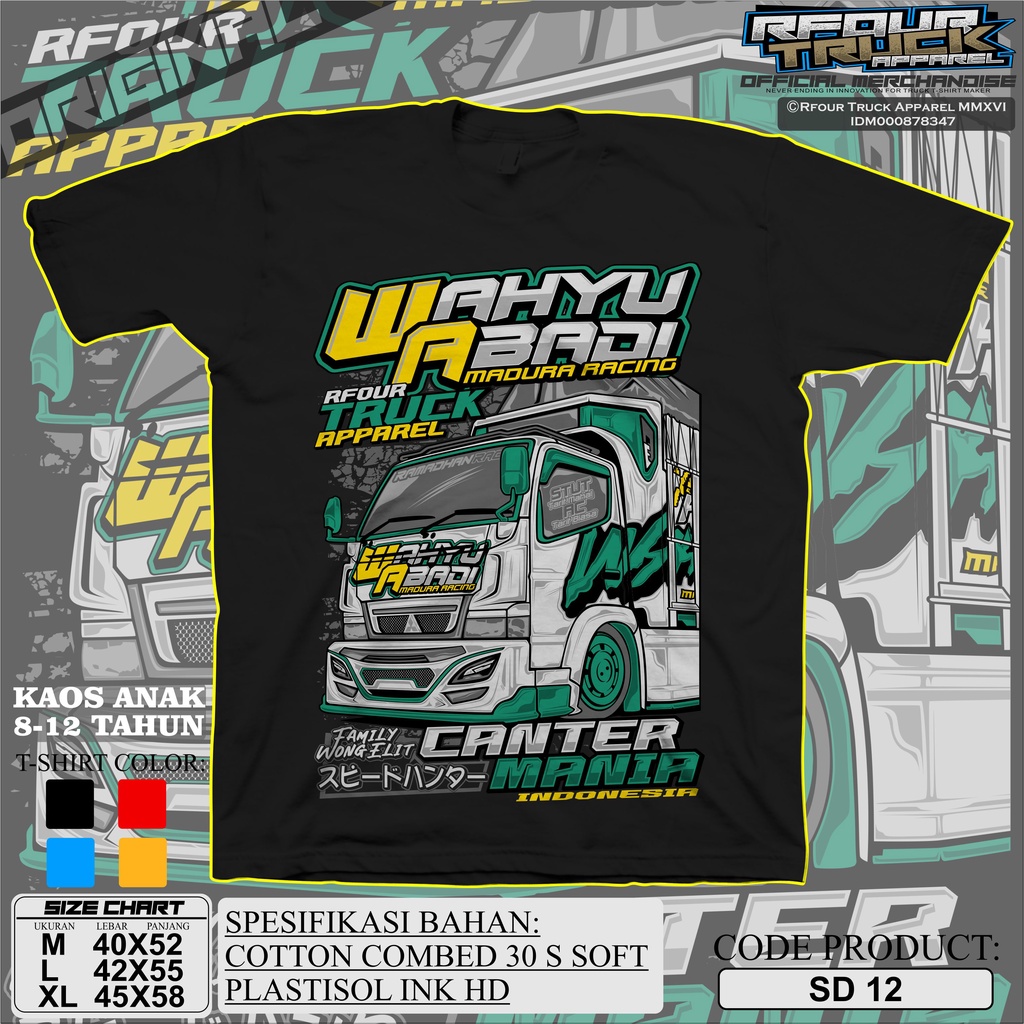 KAOS TRUK WAHYU ABADI ANAK 8-12 TAHUN KAOS TRUCK WAHYU ABADI ANAK TANGGUNG 10 TAHUN KAOS ANAK GAMBAR TRUCK WAHYU ABADI TERBARU