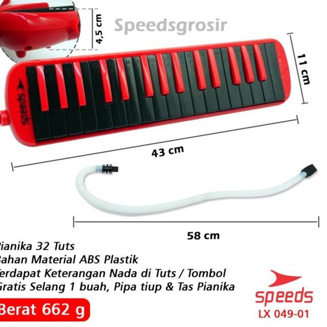 

☪ Alat Musik Pianika Tas Set Keyboard Mainan Anak Free 2 Selang 049-01A - Merah ℮