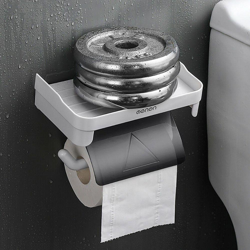 Solighter Toilet Paper Holder Aksesori Kamar Mandi Dipasang Di Dinding Tanpa Pelubang Penyimpanan Kertas Dapur Roll/Dispenser Kertas Serut