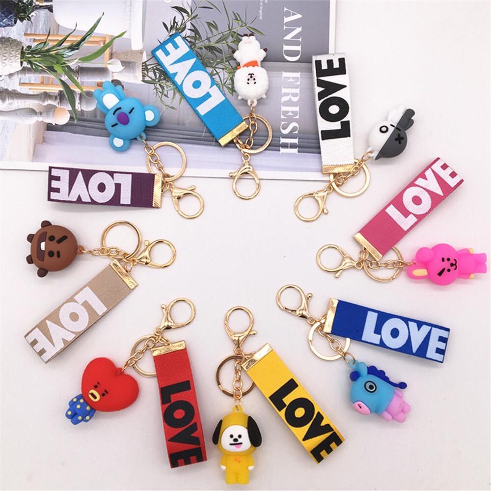 Grosir - G472 Keychain LOVE Gantungan Kunci Boneka Kpop  / Gantungan Kunci / Aksesoris Tas