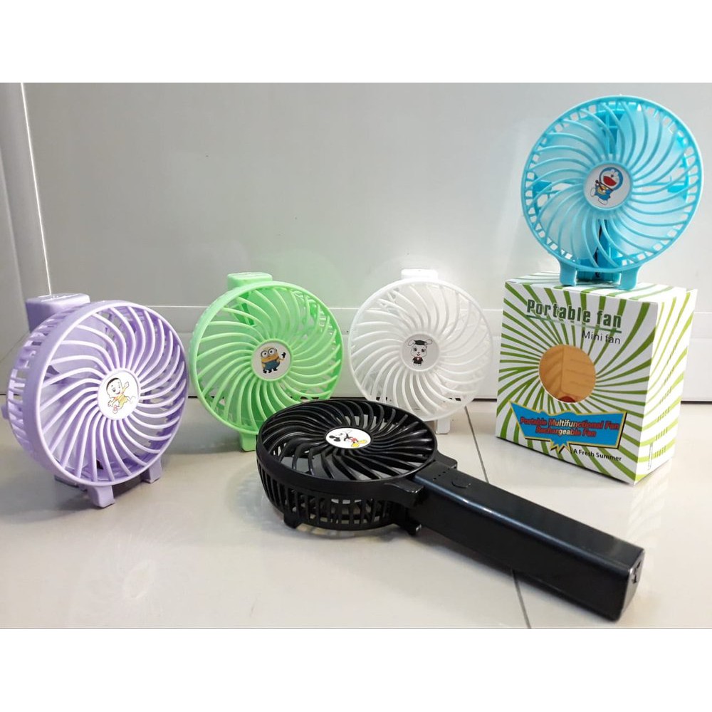 Handy Mini Fan Charge Kipas Angin Genggam Portable Bisa Di Cas Usb Dan Ada Senter