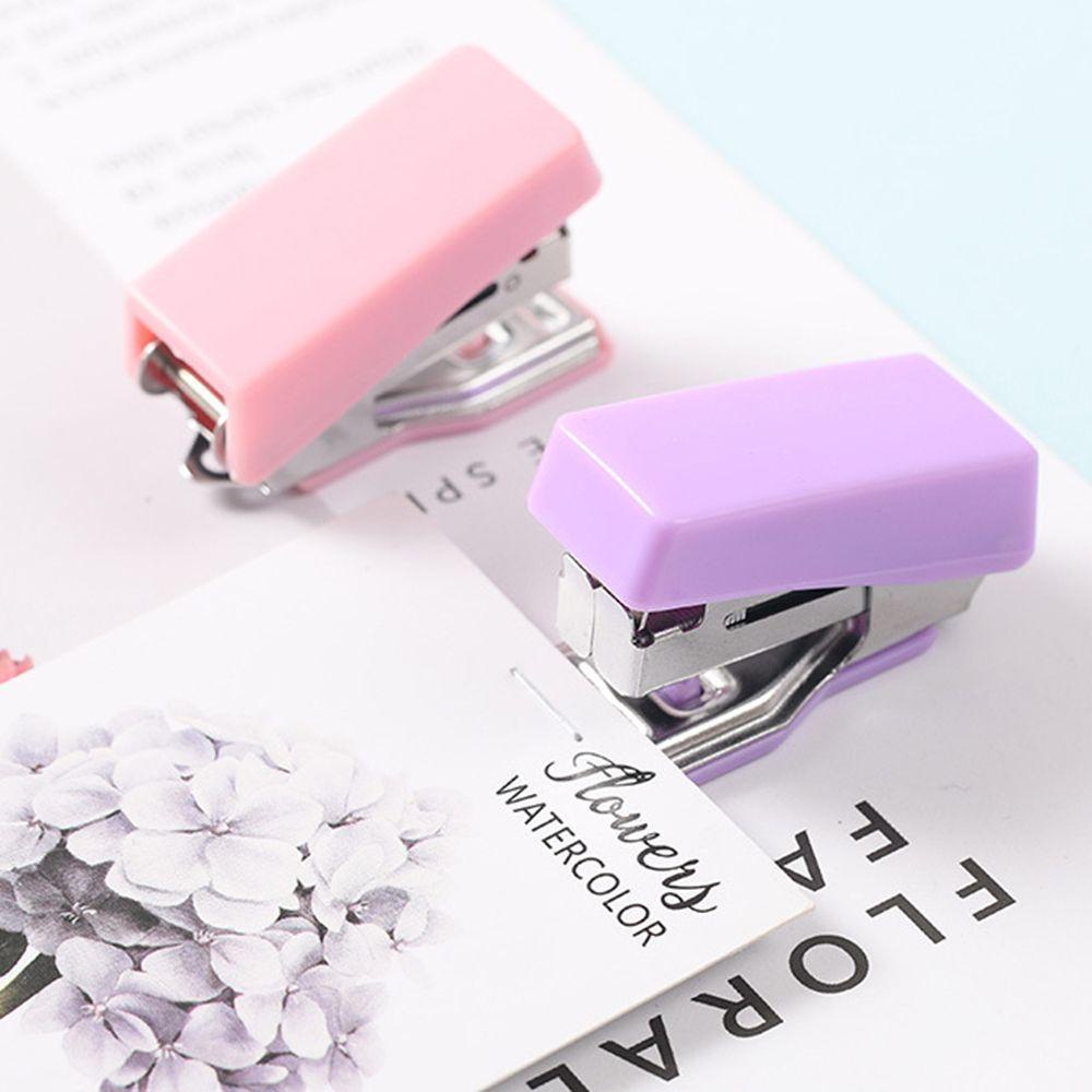 SOLIGHTER School Stapler Set Office Stationery Binding Tools With Staples Morandi Color Cute Mini Metal Student Supplies/Multicolor