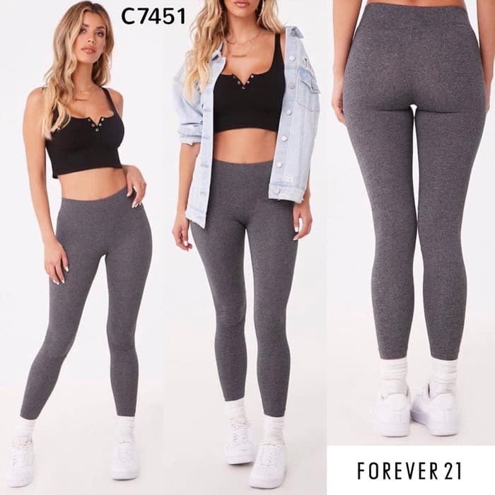  CELANA LEGGING FASHION  F21 CHARCOAL FOREVER 21 Shopee 