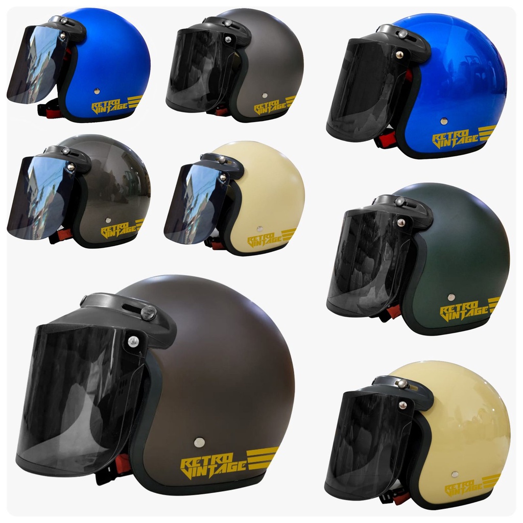 helm bogo dewasa garis clasic kaca datar cembung helm murah pria wanita produksi sendiri reseler grosir ecer-1