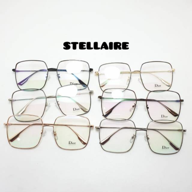 Frame Kacamata besi kotak Besar Oversize Stelaire Premium lensa antiradiasi, Blueray, Photogrey