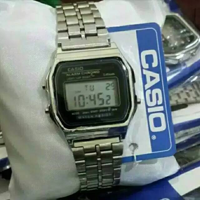 Jam Tangan Wanita Digital Kotak Rantai Model Casio terlaaris Watch Wotch Wtch Jam Jqm Jsm Jaam Jan T
