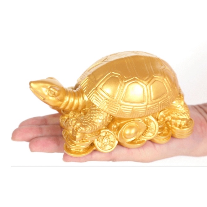 Patung Fengshui Kura-Kura Uang Emas Lambang Panjang Umur danKemakmuran