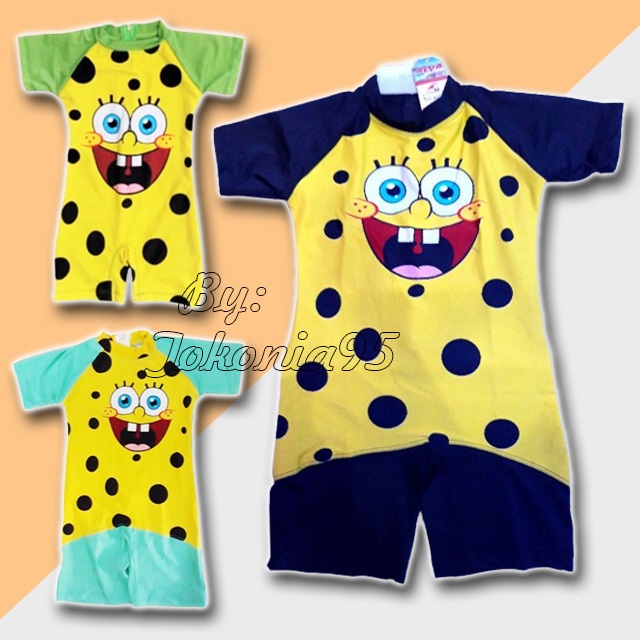 Spongebob Edition - Baju Renang Karakter Anak 3 4 5 6 7 Tahun