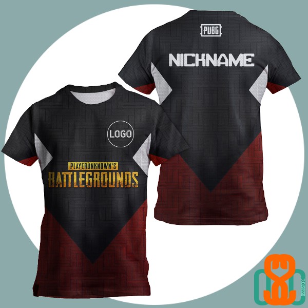  Kaos  PUBG  Custom Nama dan Logo Game Gamer Full print 01 