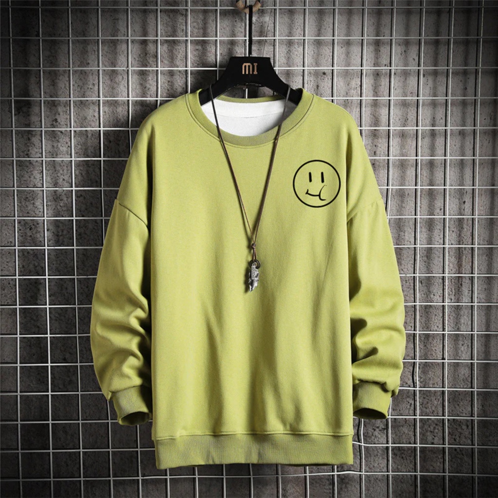 Smile logo Basic Sweater II Smile logo Sweater Crewneck II Sweatshirt SIZE M - XL ( Pria &amp; Wanita / Anak &amp; Dewasa )