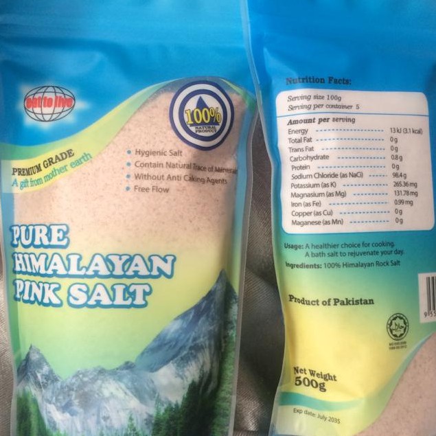 

STOCK TERBATAS!!! PURE HIMALAYAN SALT 500GR HIMSALTORGANIC GARAM HIMALAYA