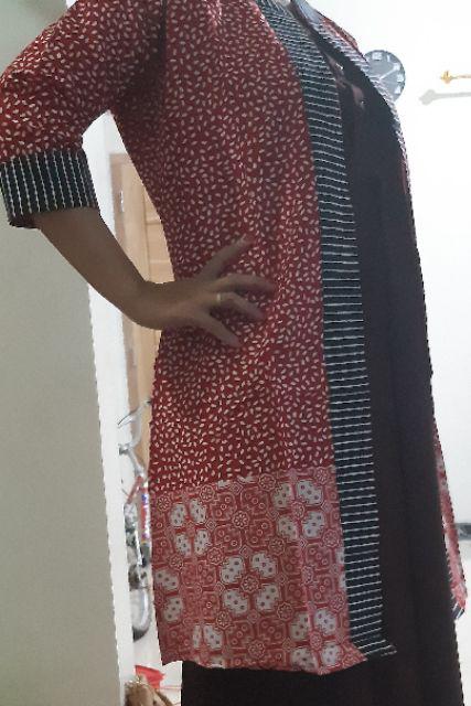 Longcardi Ayudia Cardi Batik Cantik Outer Batik Modern Seragaman Batik Formal Bolero List Kawung