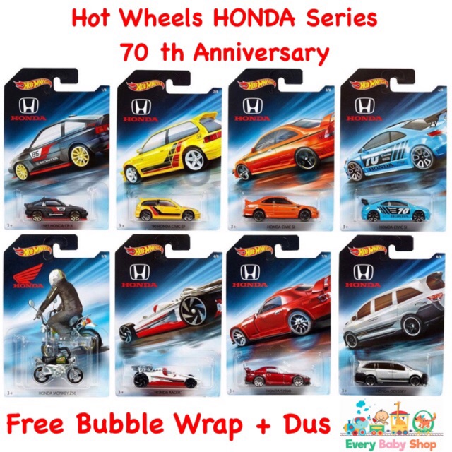 HOT WHEELS HONDA SERIES 70 TH ANNIVERSARY CIVIC EF SI ODYSSEY MONKEY Z50 S2000 CRX RACER ASLI ORI HOTWHEEL HOTWHEELS