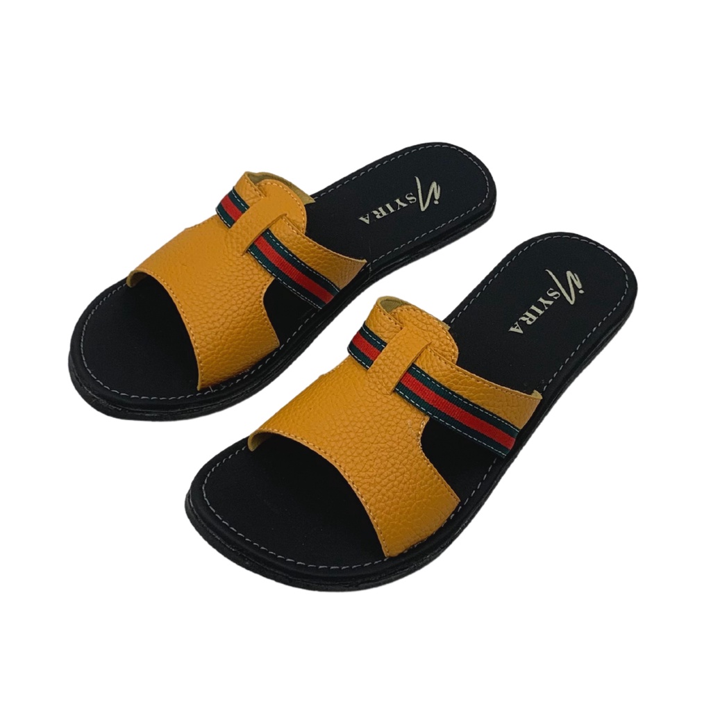 Insyira - Sandal Wanita Odetta / Sandal Papirut Wanita Non Slip Alas Hitam / Sandal Wanita Slop Sabuk