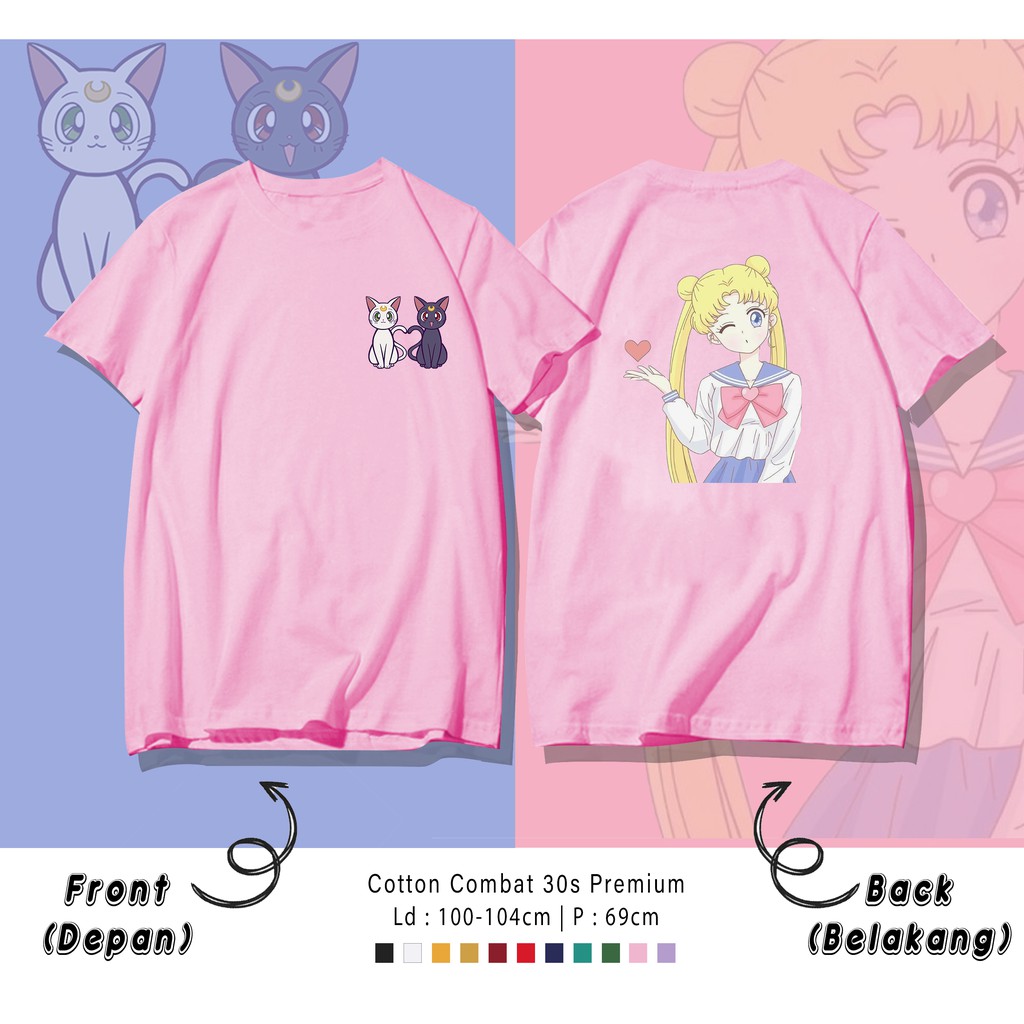 SHAILOR MOON  / TERMURAH BAJU KAOS KATUN WANITA/ PRIA UNISEX LENGAN PENDEK / TUMBLR TEE
