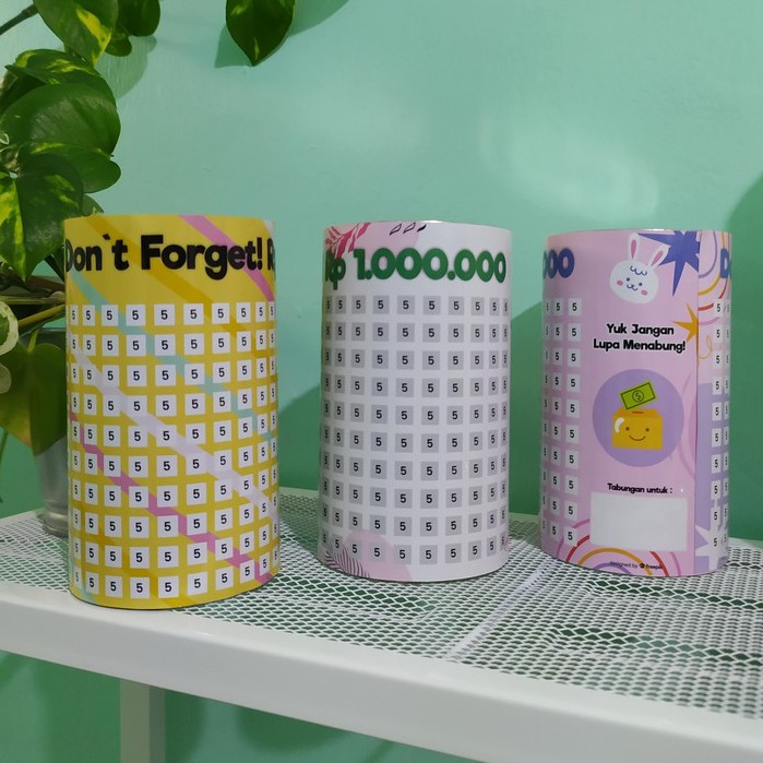 Celengan Target 1 juta - 2 juta- 5 juta - 10 juta Desain Elegan | FREE SPIDOL