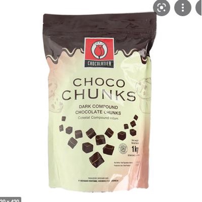 

}}}}}}] Tulip Dark Choco Chunks 1kg Chocochunks topping Coklat Chocolate Chunk