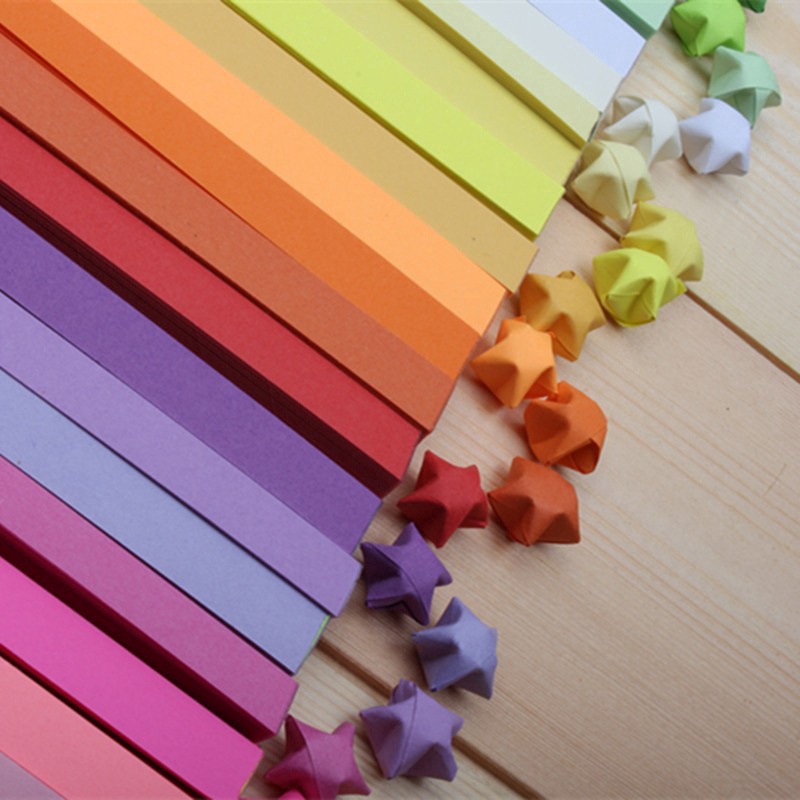 10 Colors 85 Pcs Lucky Star Craft Paper Origami Paper Strips Quilling Paper