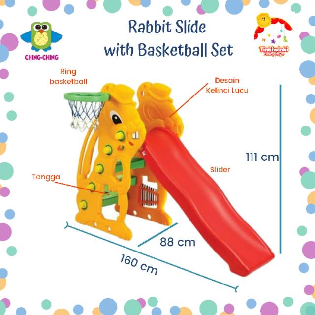 Perosotan Ching-ching Rabbit Slide with Basketball Set (SL-07)