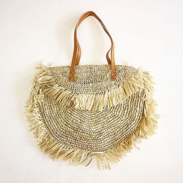 Tas Selempang Setengah Lingkaran Anyaman European Style