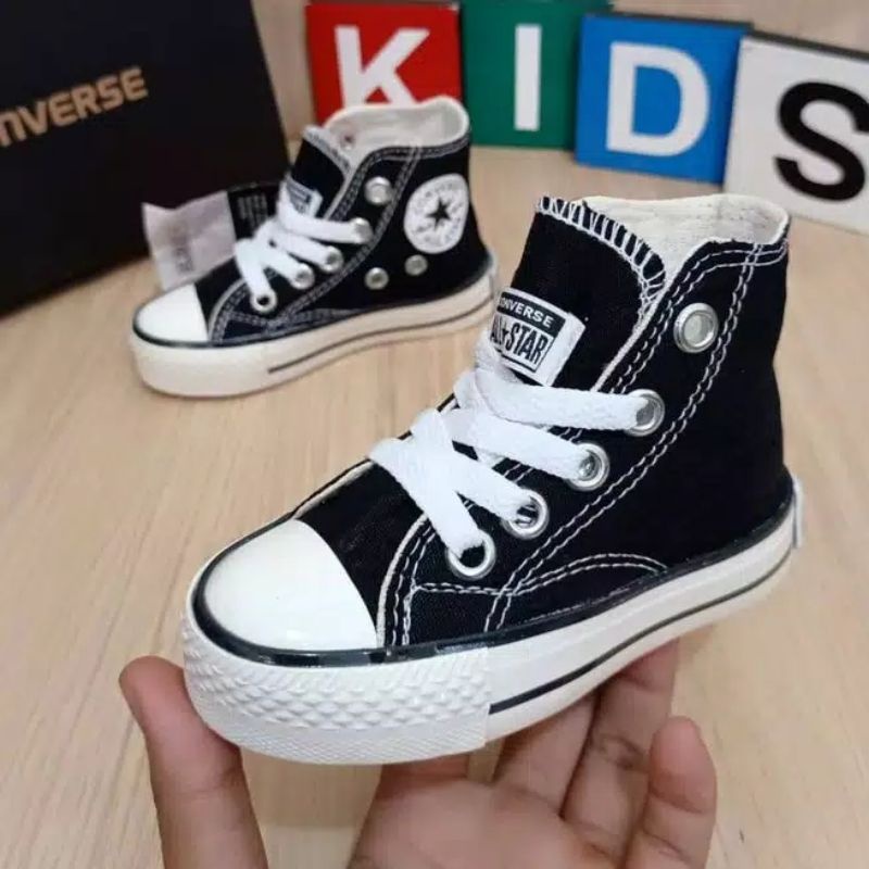 PREMIUM QUALITY!! SEPATU ANAK SEPATU CONVERSE ANAK SEPATU SEKOLAH WARNA HITAM TINGGI