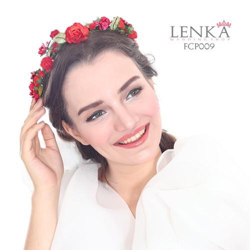 [SIAP KIRIM] AKSESORIS RAMBUT PESTA FLOWER CROWN MERAH HEADBAND FCP009