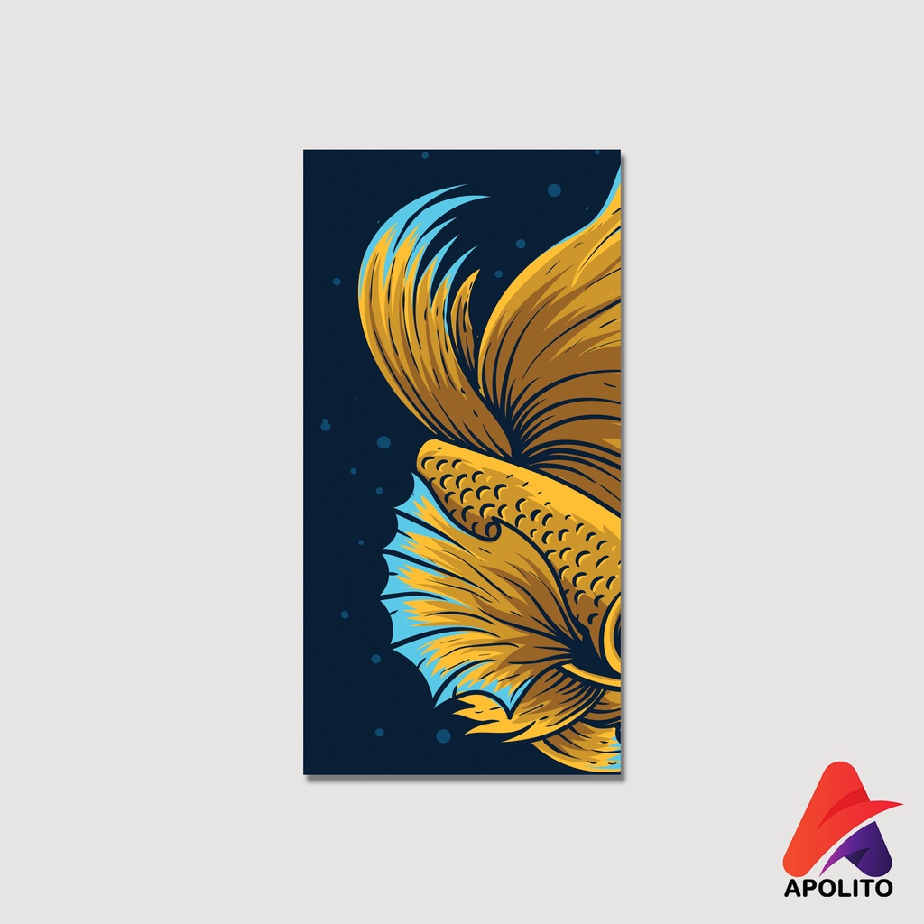 HIASAN DINDING IKAN BETTA (10x20cm) PAJANGAN KAYU BUNGA POSTER KAYU HIASAN DINDING KAMAR BERTA