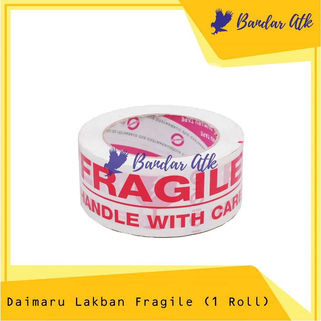 

Lakban Fragile Daimaru ukuran 2 inch x 100 Yard 48 mm [1 ROLL]