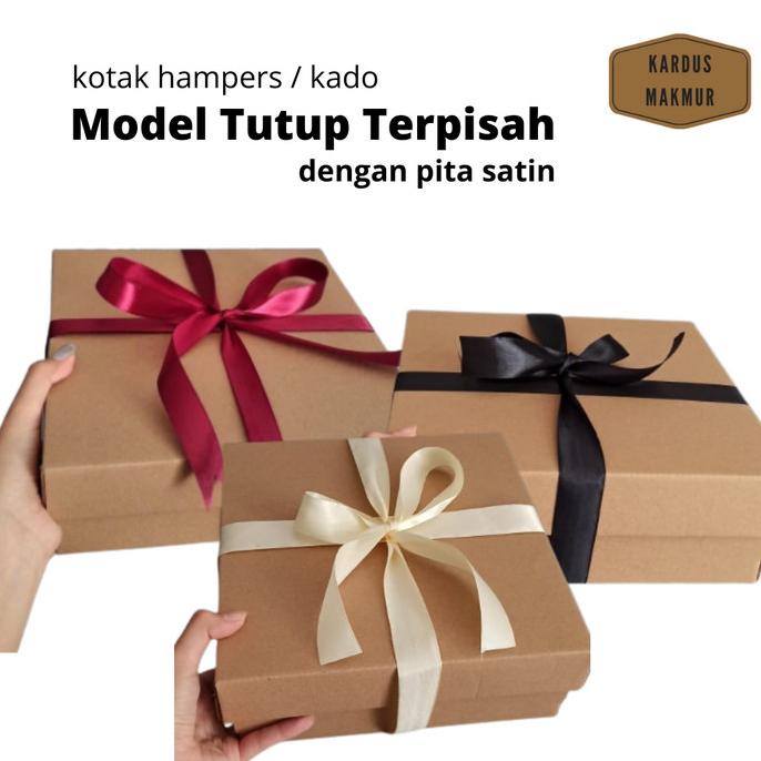 

Premium Product!!! Kotak Hampers / Kado Ulang Tahun Model Tutup Pisah, 1 Set Dengan Pita - Paling Dicari