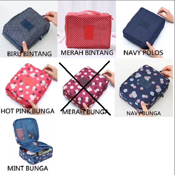 tas kosmetik tas traveling travel bag tas make up bermotif
