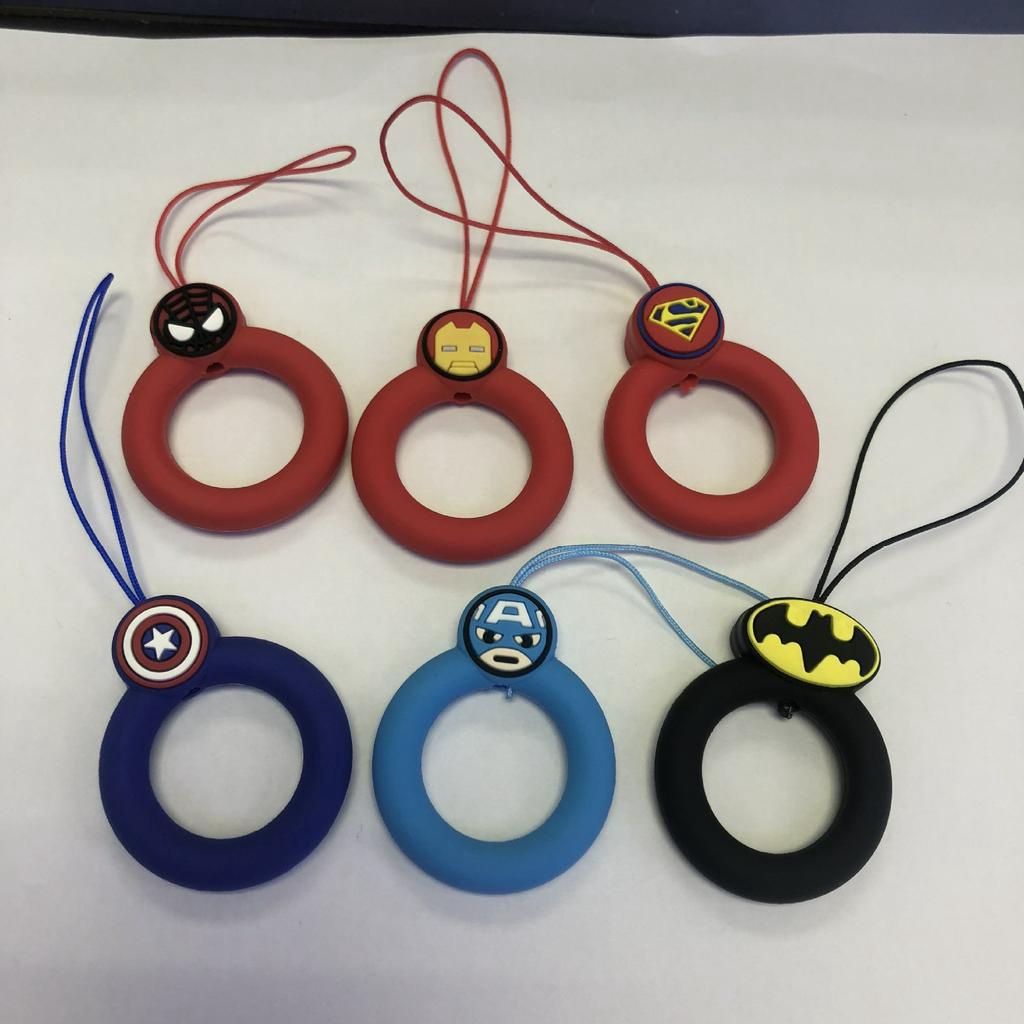 New Cartoon Mobile Phone Lanyard Silicone Ring Ring Accessories Mobile Phone U Disk Key Universal Anti-drop Short Donut