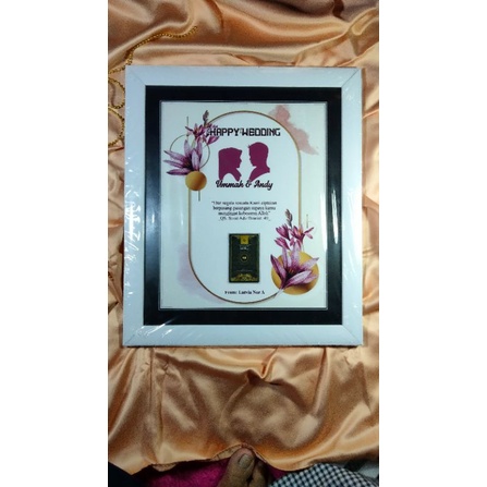 gift/kado MiniGold in Frame ukuran 10r