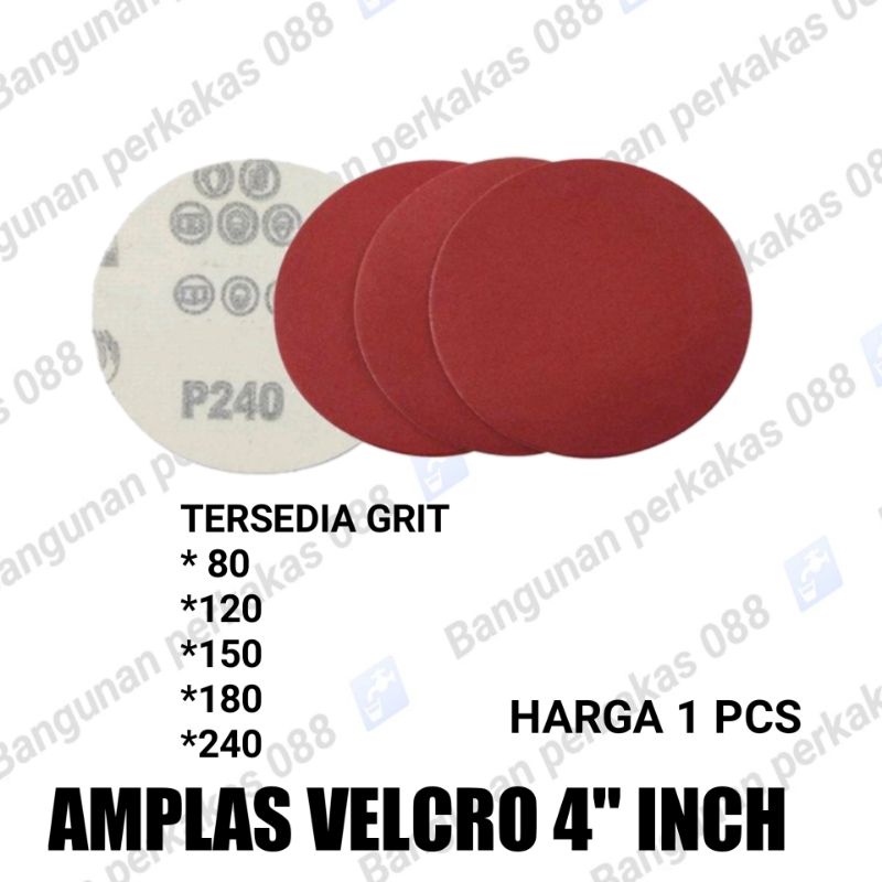 Amplas bulat velcro 4 inch / Amplas Bulat Gerinda / Amplas Tempel murah