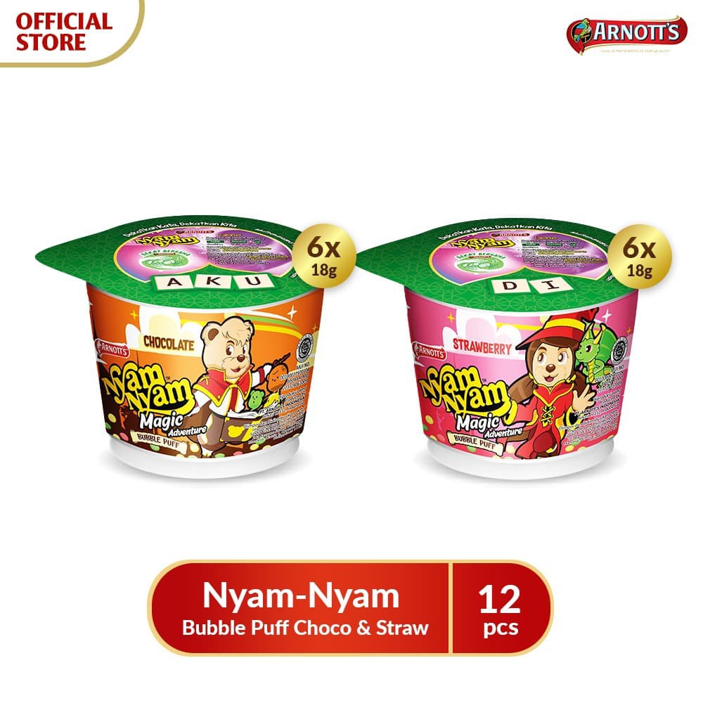 

PROMO ARNOTT'S NYAM-NYAM BUBBLE PUFF CHOCO & STRAW TERMURAH