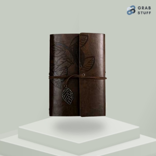 Buku Catatan Binder Kulit Retro Leaf Kertas A5 / Buku Diary Aesthetic Catatan Binder Cover Kulit Retro Leaf Kertas A5 / Buku Harian Vintage Warna Coklat Buku Harian Aesthetic / Journaling Kit Aesthetic Book Model Tua Jadul Jadoel Old School Kertas Polos